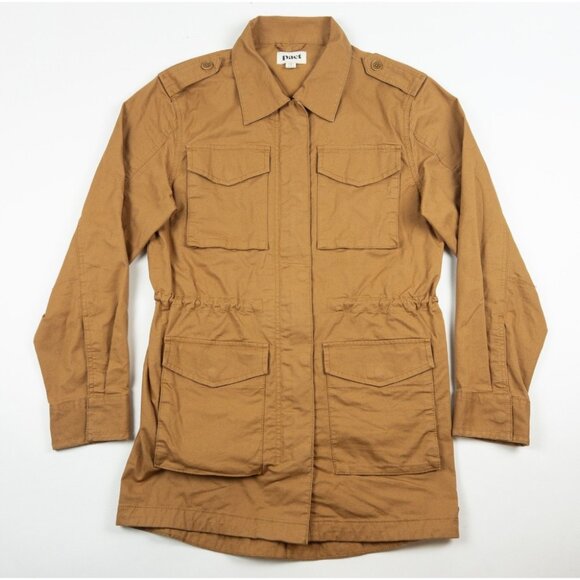 Pact Utility Field Jacket Womens Small Organic Cotton Pockets Cargo Orange Twill - Picture 1 of 11